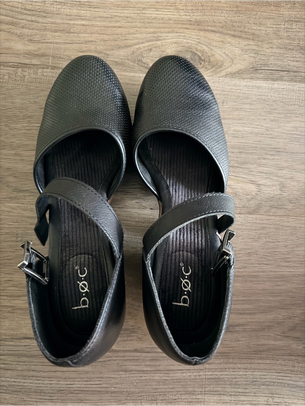 Black Mary Jane Flats with Ankle Strap